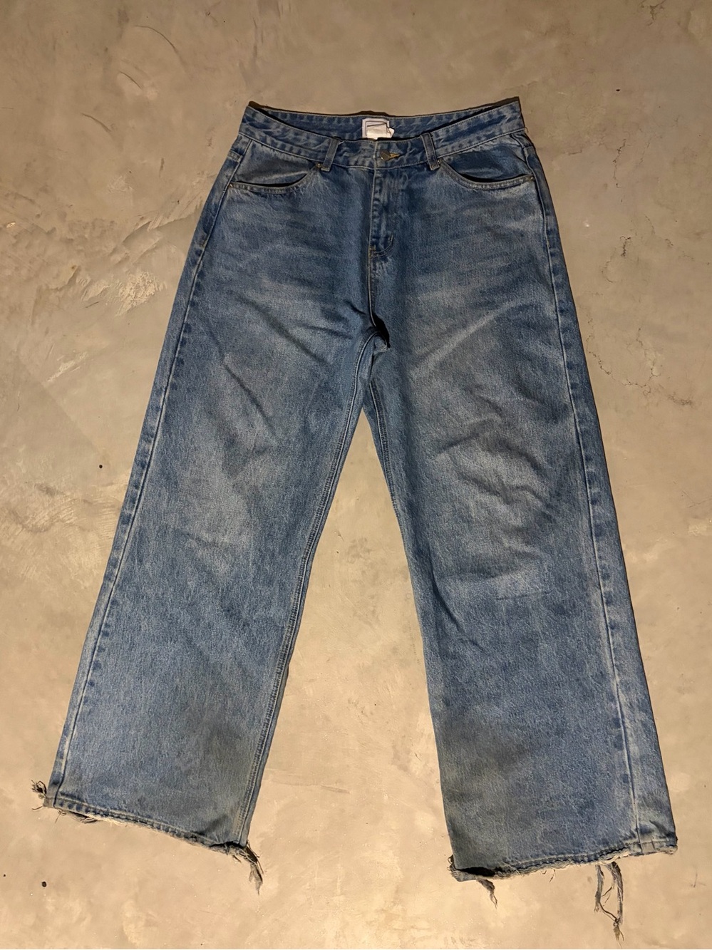ZICMADE Men's Heavy Weight Baggy Wide-Leg Blue Denim Jeans